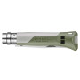 Opinel N°08 Horizon Kaki Gris fermé de face